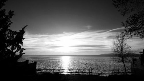 Scenic view of sea at sunset