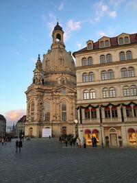 Tourists at historical building