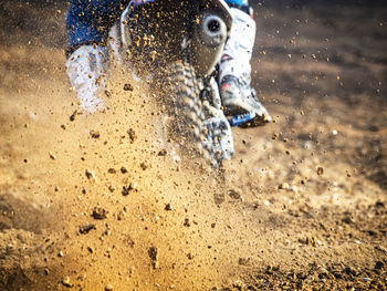 Motocross scene on a trail