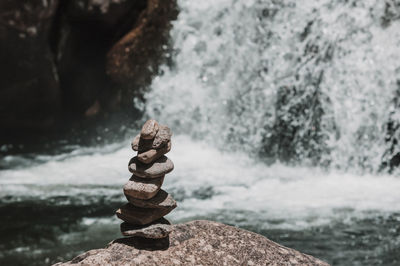 Stack of stones in river