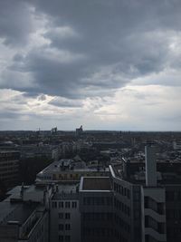 High angle view of buildings in city