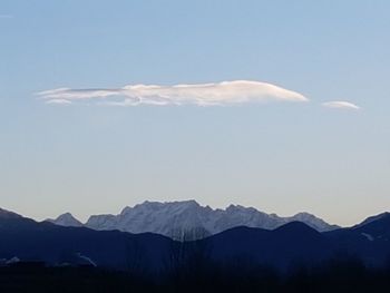 Scenic view of mountains against sky