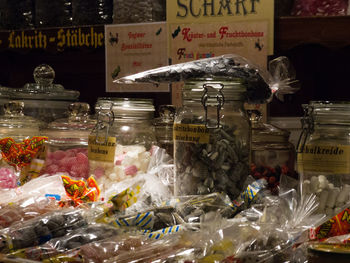 Candies displayed for sale