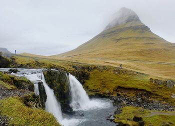 Scenic view of waterfall