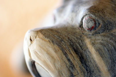 Close-up of wooden animal figurine