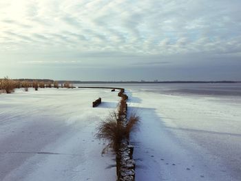 Scenic view of beach against sky