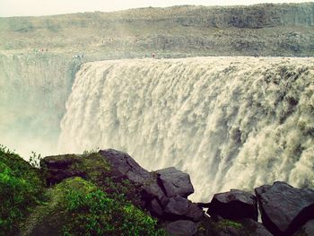 Scenic view of waterfall