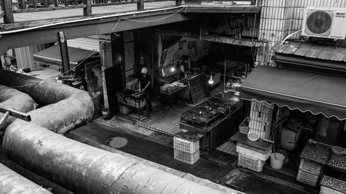 High angle view of factory