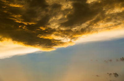 Low angle view of sky during sunset