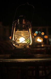 Close-up of illuminated light bulb