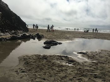 Cornwall , chapel porth beach on a cloudy day