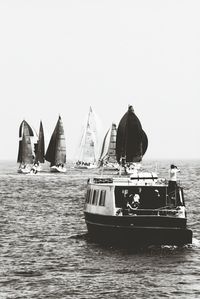 Boat sailing in sea