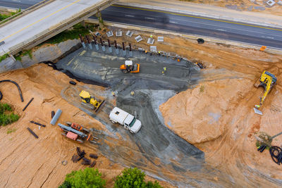 High angle view of road passing through landscape