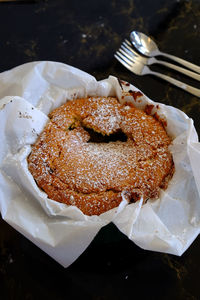 High angle view of food in plate