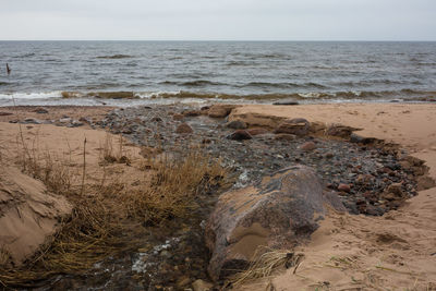 Scenic view of beach against sky