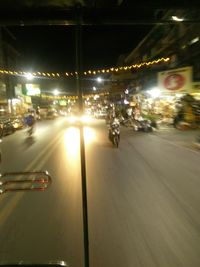 Traffic on road at night