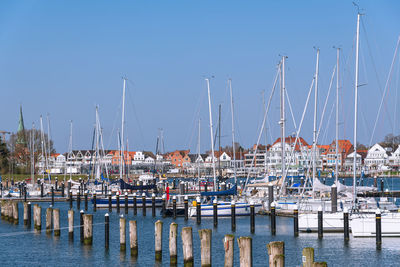 Boats in harbor