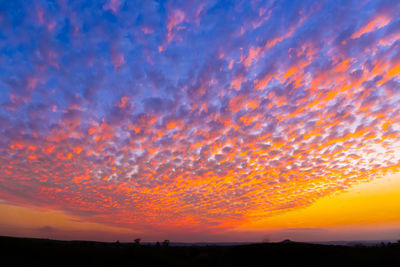 Low angle view of dramatic sky during sunset