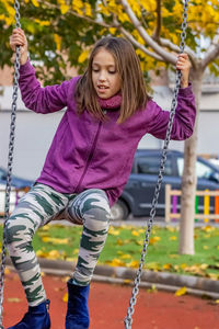 Girl playing at park