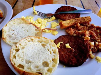 Close-up of food in plate on table