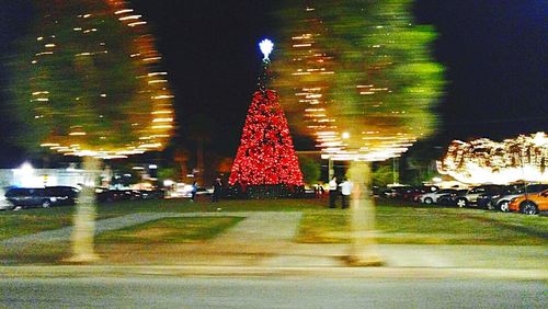 View of road at night