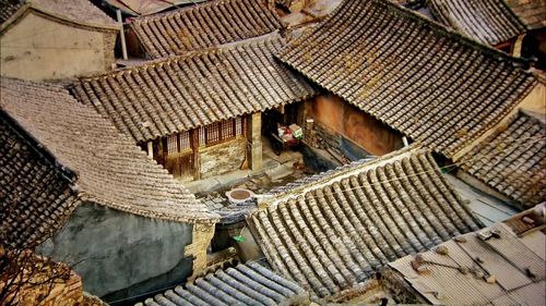 Close-up of abandoned building