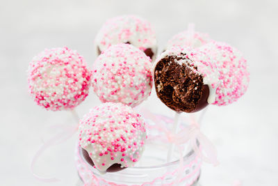 Close-up of cake pops