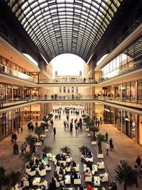 High angle view of people at shopping mall