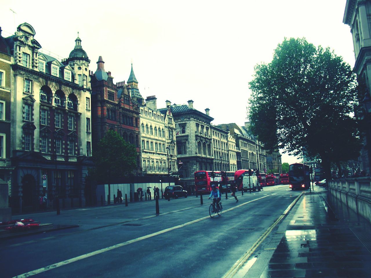 CITY STREET AGAINST SKY