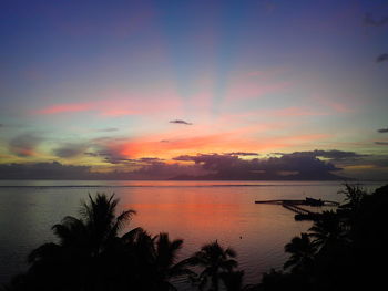 Scenic view of sunset over sea