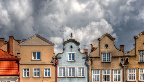 Low angle view of buildings against sky