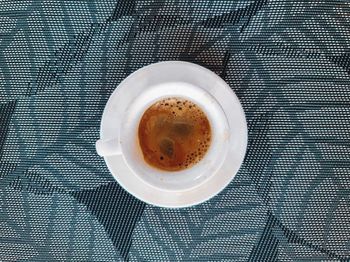 Directly above shot of italian coffee on table