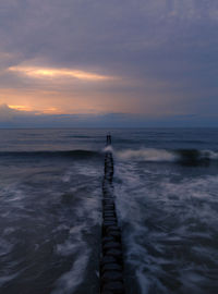 Scenic view of baltic sea on isle usedom,  against sky during sunset