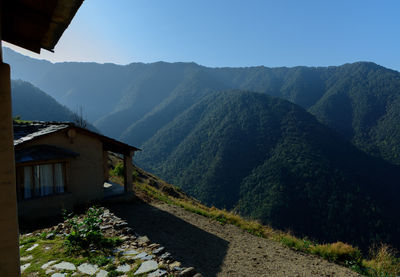 Scenic view of mountains against sky