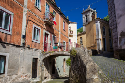 The beautiful streets of sintra in a sunny early spring day