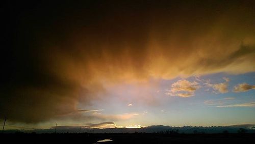 Scenic view of landscape against sky during sunset