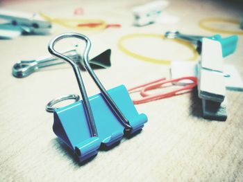 Close-up of eyeglasses on table