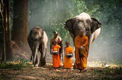 Group of people in forest