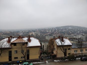 Cityscape against clear sky