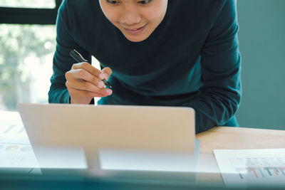 Businessman working at office