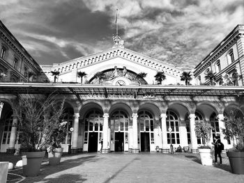 Low angle view of historical building / train station gare de l est in paris 