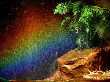 Scenic view of rainbow over sea