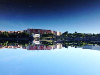 Reflection of buildings in water