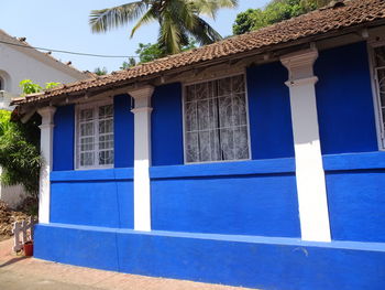 Exterior of building against blue sky
