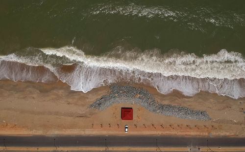 Sea waves rushing towards shore