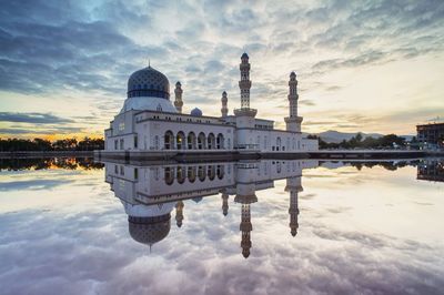 Reflection of building on water