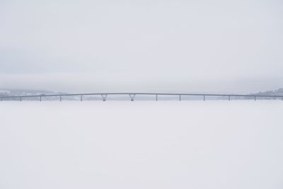 Scenic view of sea against sky during winter