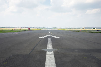 Surface level of empty road along landscape