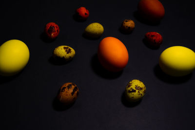 High angle view of fruits on table