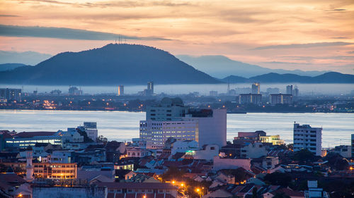 Cityscape at dusk